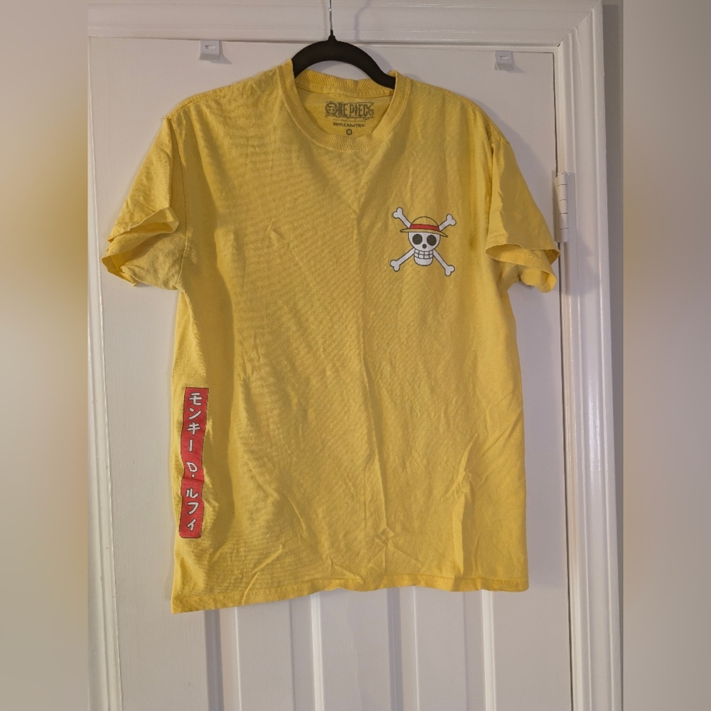 One Piece Monkey D. Luffy Ripple Junction Tee Yellow Size M